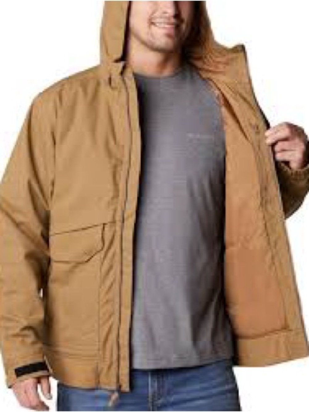 Columbia Men's Loma Vista II Hooded Jacket Outdoor Cabincore Workear Size L Tan